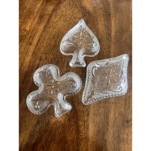 Vintage Indiana Glass Poker Suit Trinket / Ring Dish – Set of 3 - MCM - Retro